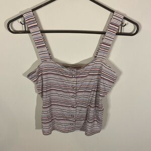 American Eagle Multi Color Stripe Crop Tank Soft&Sexy Ribbed Size M